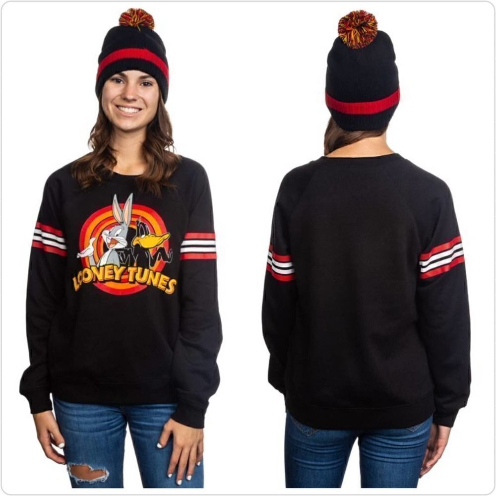 Looney Tunes Bugs Bunny & Daffy Duck Graphic Sweatshirt sz L